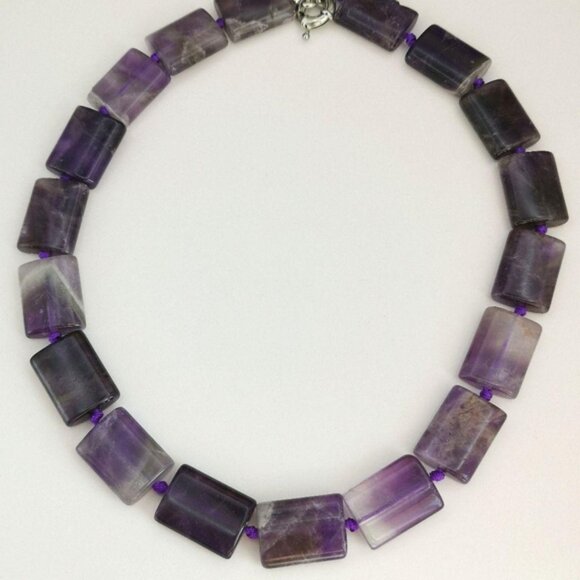 Raw amethyst Geometric necklace 19 Inches 🆕 - Picture 2 of 8